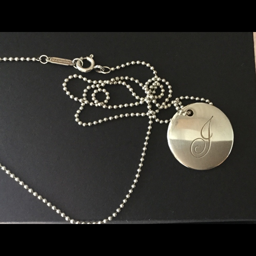 Authentic TIFFANY 925 Initial J Necklace 18”